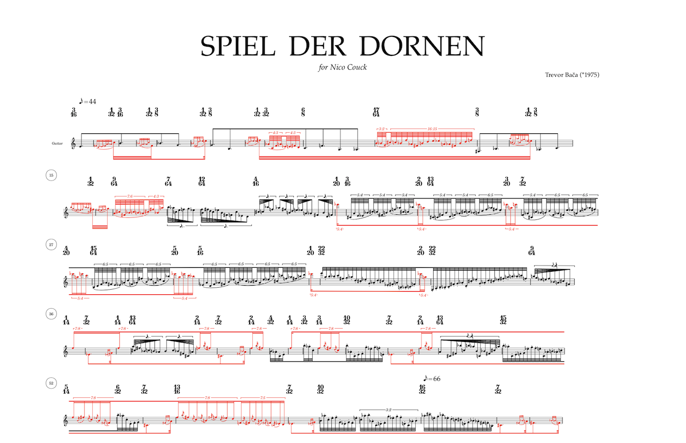 Page 1 of Spiel der Dornen,
by Trevor Bača.